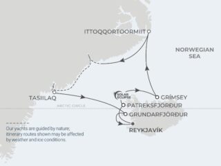 Map of itinerary for Iceland - Sharon Carr Travel