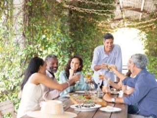 Dining while on shore excursion in corfu while on a regent seven seas cruise - Sharon Carr Travel