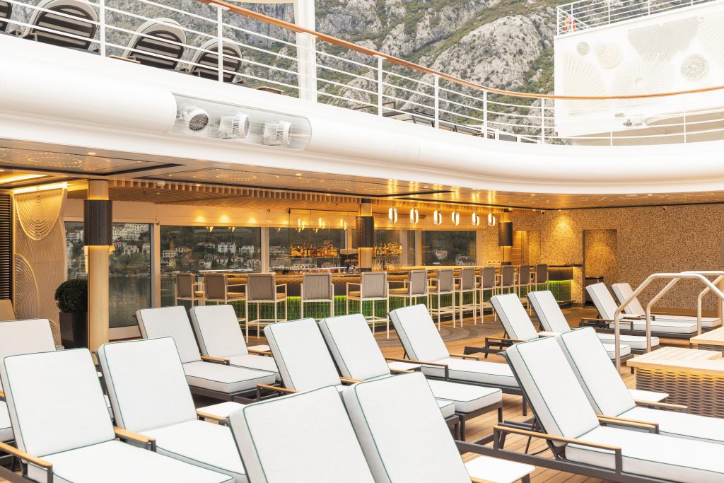 Regent Seven Seas GRA Pool Deck - Sharon Carr Travel