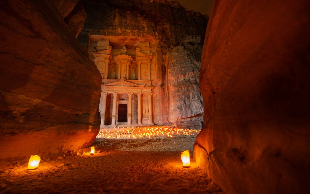 Petra by Night - The Treasury - Sharon Carr Travel