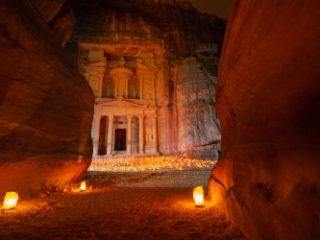 Petra by Night - The Treasury - Sharon Carr Travel