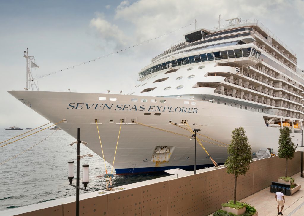 Seven Seas Explorer, Large cruise ship docked at Galataport, Bosphorus ditrict, Karakoy, Istanbul, Turkey - Sharon Carr Travel